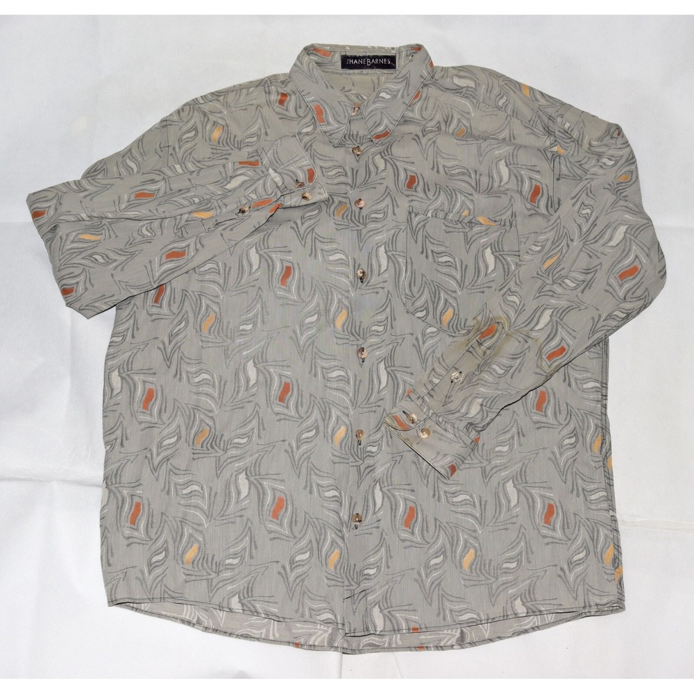 Jhane Barnes Men's Long Sleeve‎ Button Front Shirt Size Large